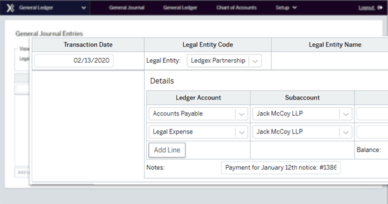 Easily add new ledger entries