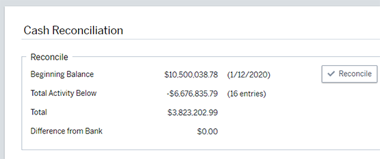 Mission Control Cash Reconciliation